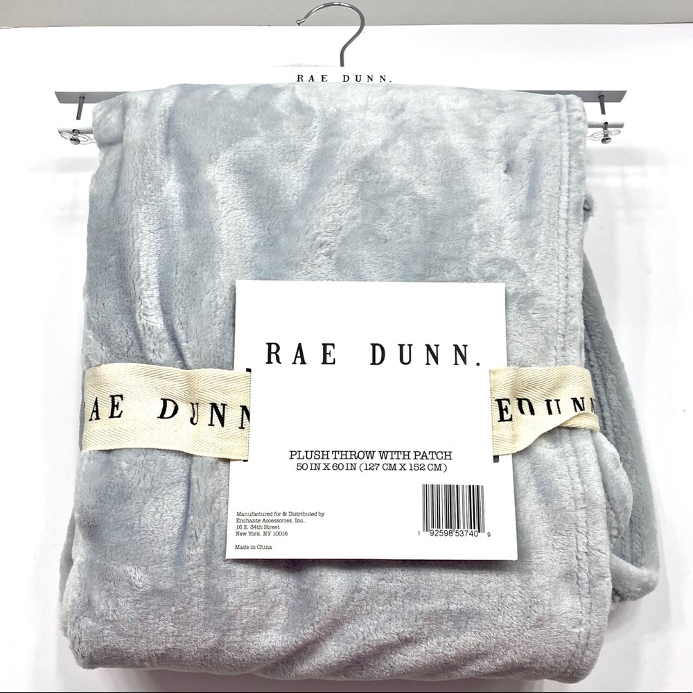 NEW Rae Dunn Plush Gray Silver “LOVE”Throw Large 50x60 Gift